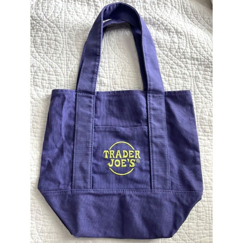Trader Joe's Canvas Mini Tote Bag Purple 2025 Halloween Limited Edition Rare